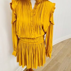 Mustard yellow pleaded dress in size 2.
